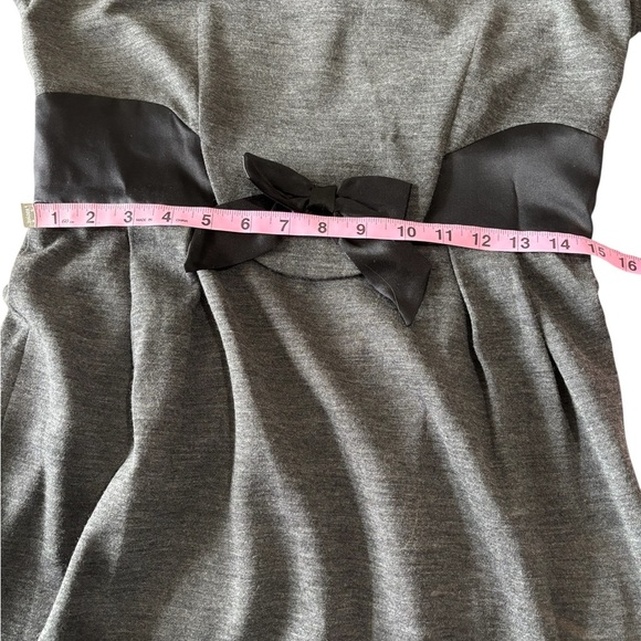 Milly NY Wool Silk Blend Sheath Dress Women’s Gray Bow Career Cocktail Party M - Picture 7 of 8